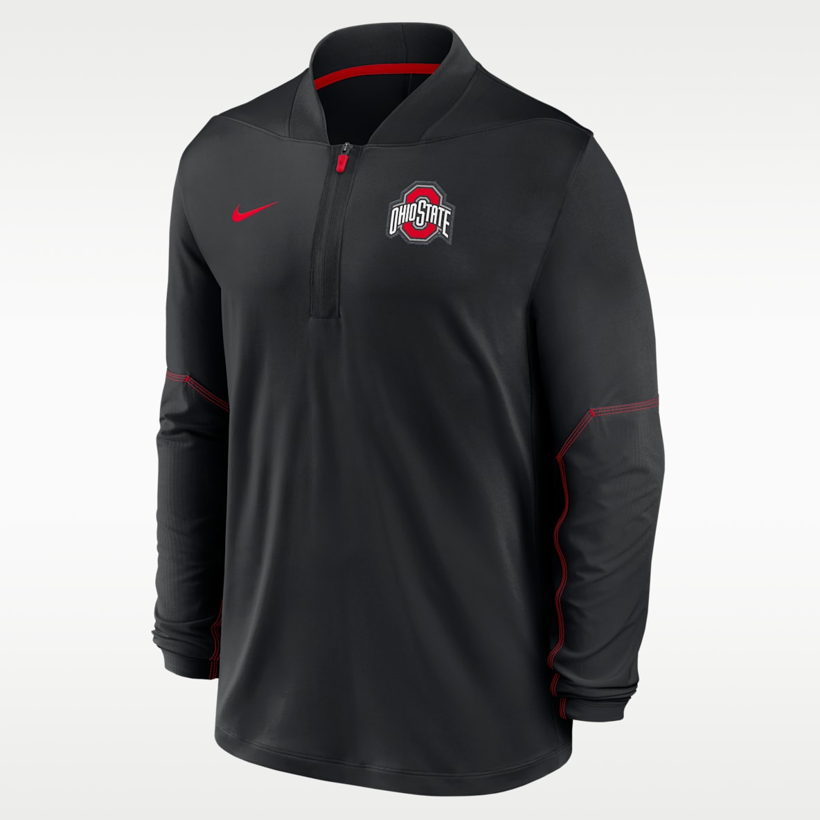 Ohio State Sideline Sudadera universitaria Nike Dri-FIT de medio cierre para hombre