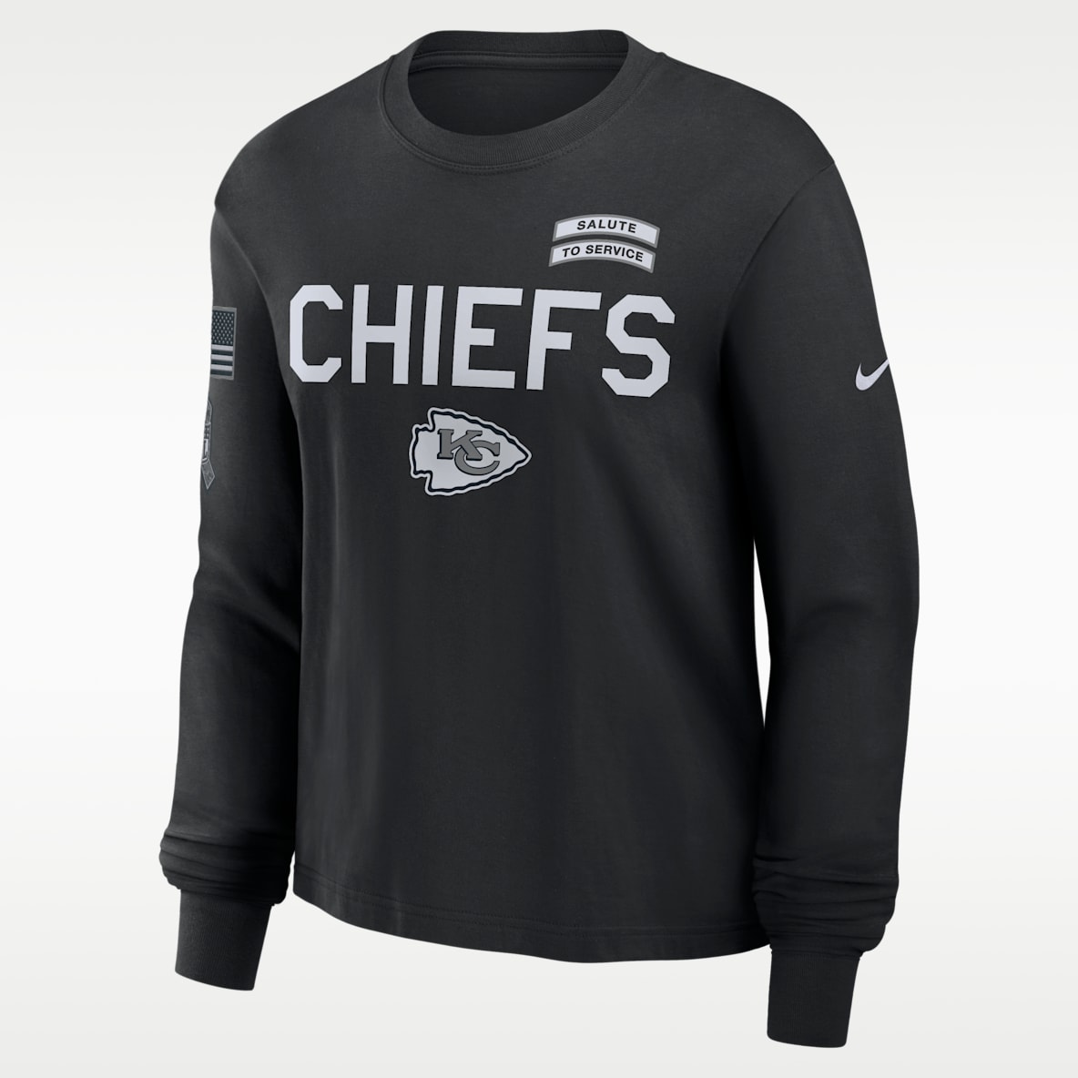Kansas City Chiefs Salute to Service Sideline Women's Nike Dri-FIT NFL Long-Sleeve T-Shirt