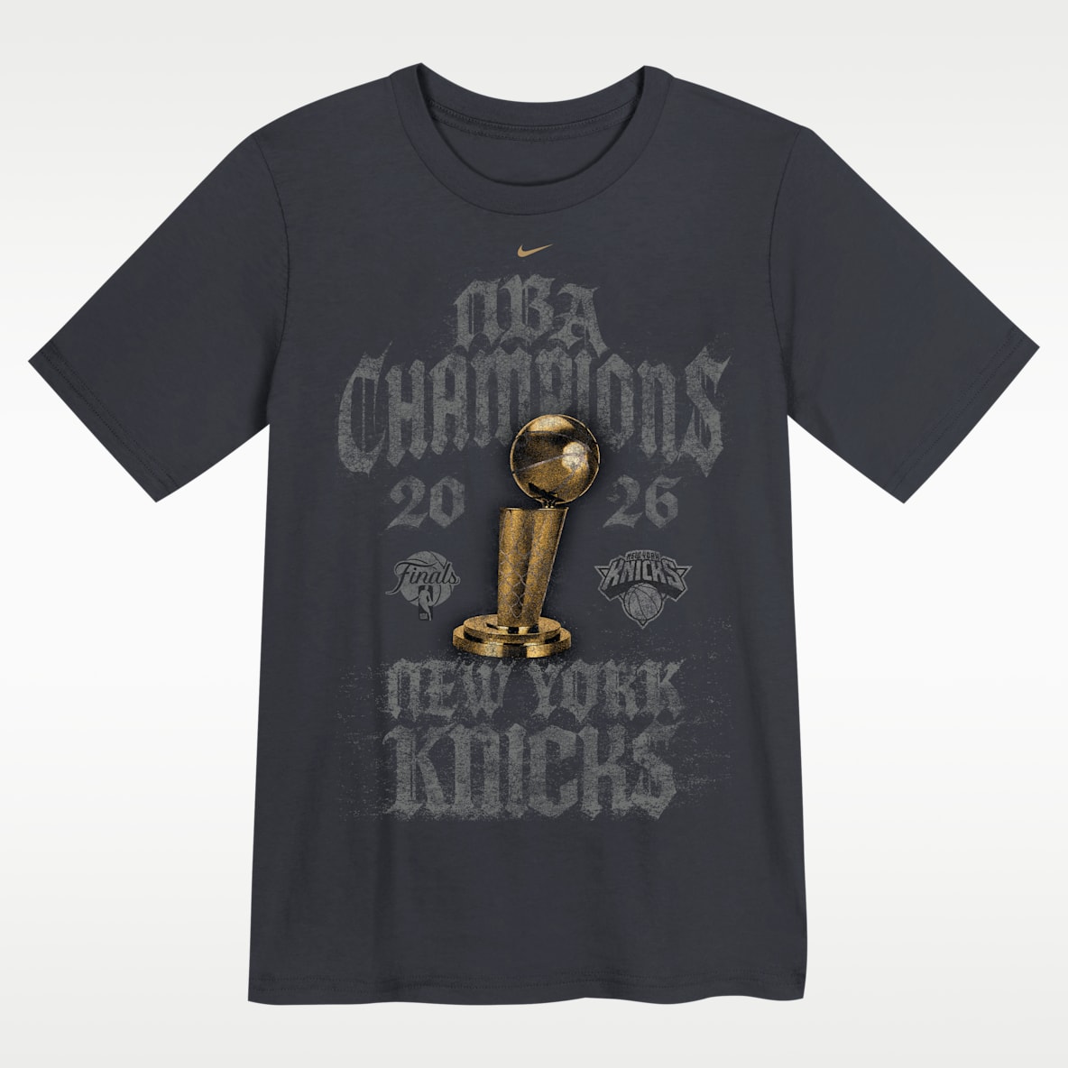 New York Knicks 2026 NBA Champions Playera Nike Locker Room de la NBA para niños en edad preescolar