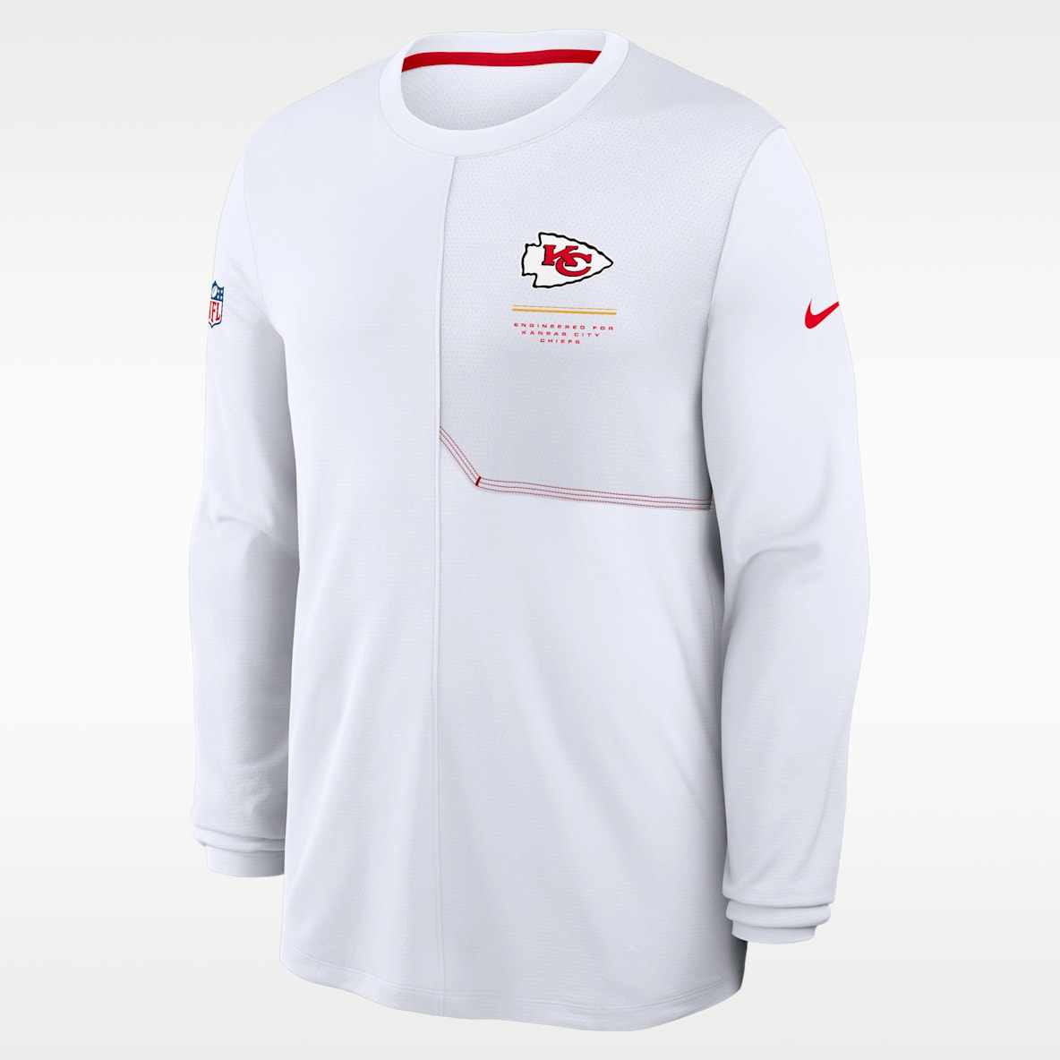 Kansas City Chiefs Sideline Coach Playera de manga larga Nike Dri-FIT de la NFL para hombre