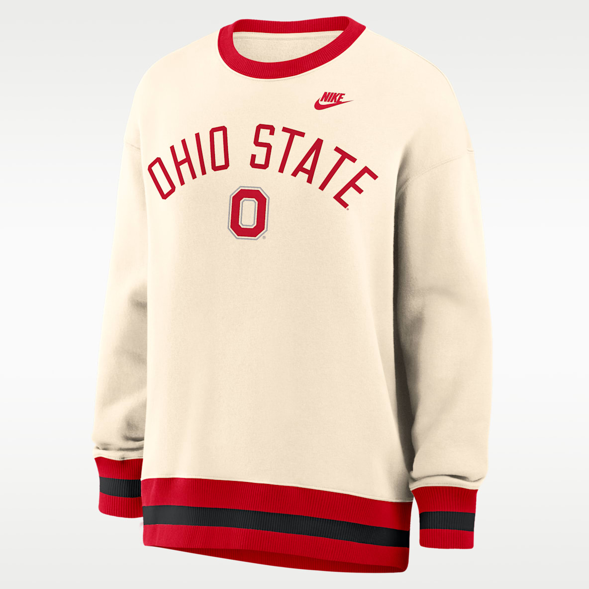 Ohio State Legacy Sudadera de cuello redondo sin cierre oversized universitaria Nike para mujer