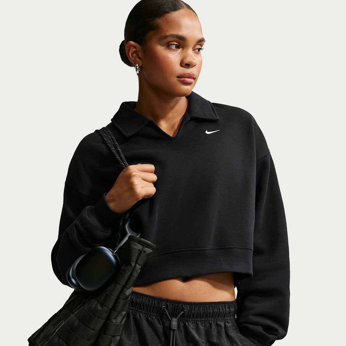 Nike Studio Fleece Medium Weight Women's Oversized Cropped Polo