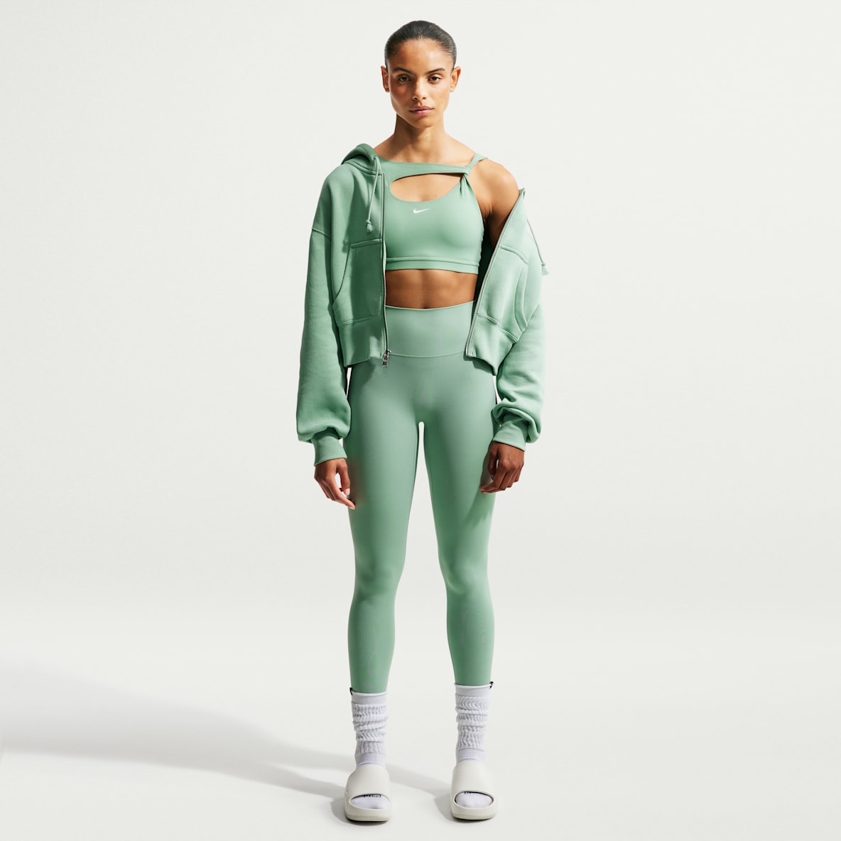 Nike Zenvy Leggings de cintura alta sin costura delantera de largo completo para mujer