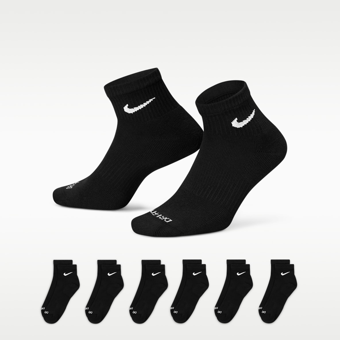 Nike Everyday Plus Cushioned Calcetines de entrenamiento hasta el tobillo (6 pares)