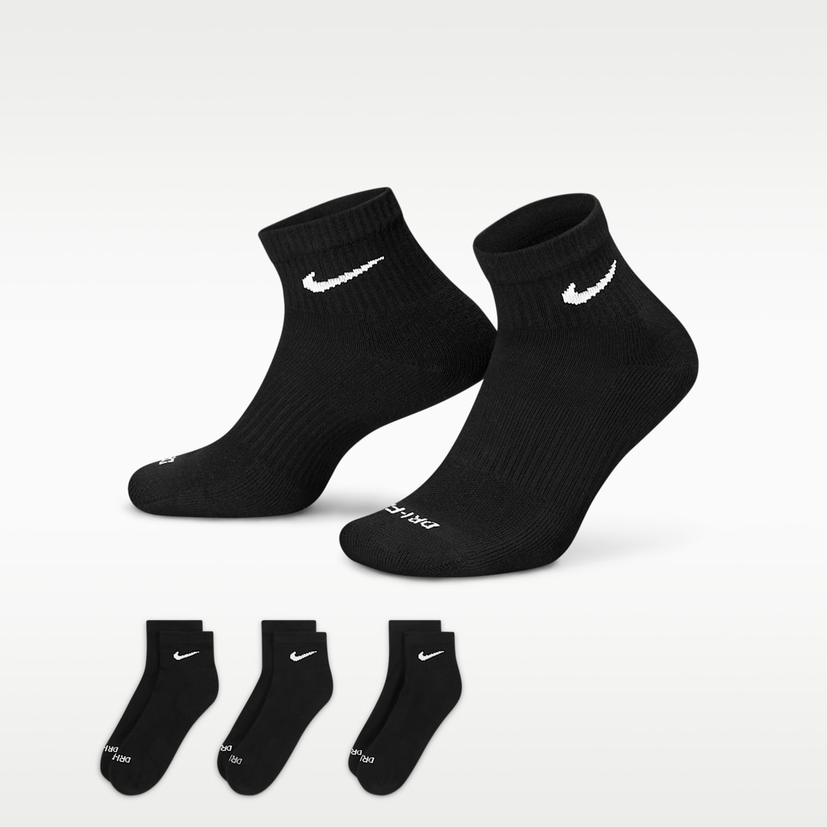 Nike Everyday Plus Cushioned Calcetines al tobillo de entrenamiento (3 pares)