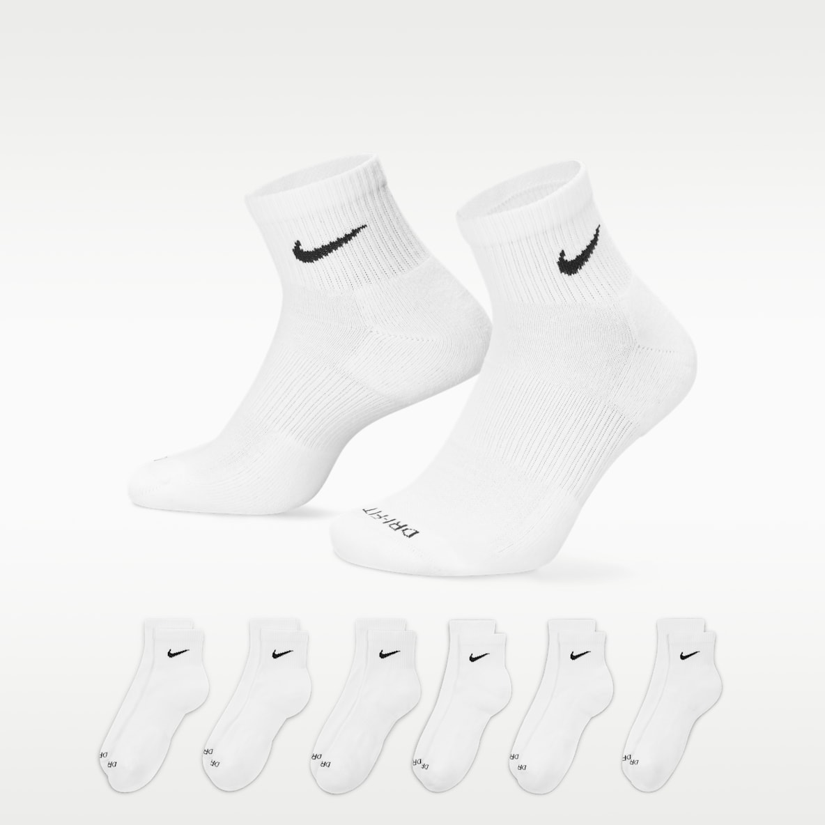 Nike Everyday Plus Cushioned Calcetines de entrenamiento hasta el tobillo (6 pares)