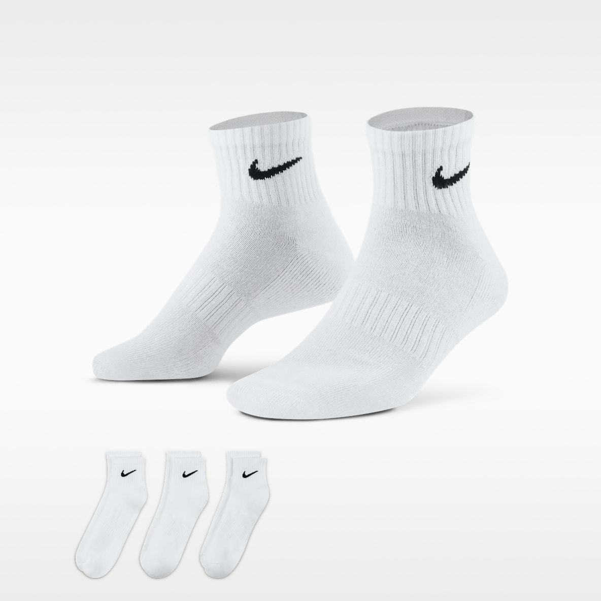 Nike Everyday Cushioned Meias de treino pelo tornozelo (3 pares)