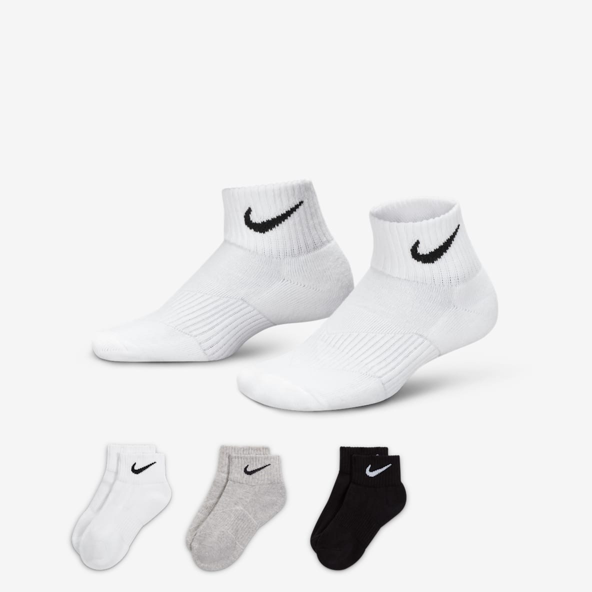 Nike Performance Kids' Cushioned Ankle Socks (3 Pairs)