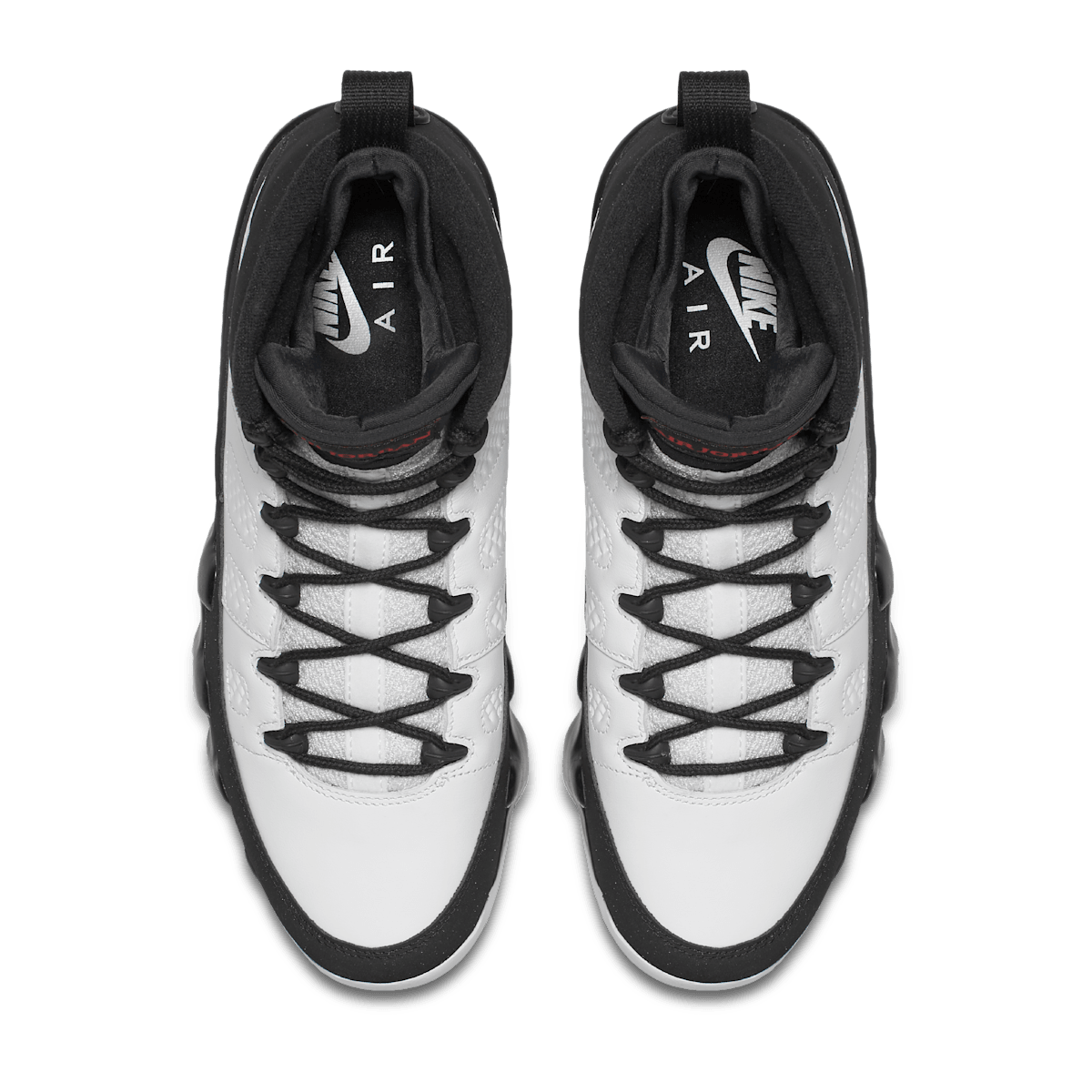 Official Nike Air Jordan 9 White Black top view