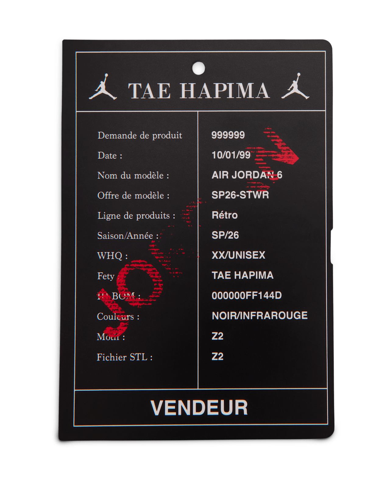 Toddler Jordan 6 Retro 'Infrared Salesman' Black and Light Crimson (IQ1280-001)