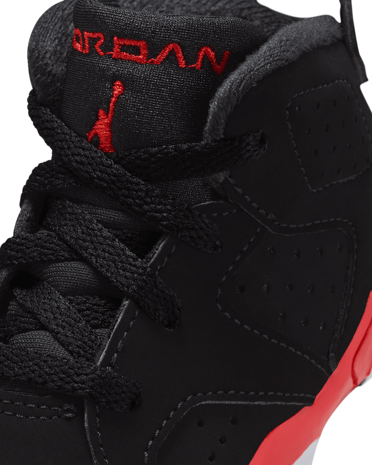Toddler Jordan 6 Retro 'Infrared Salesman' Black and Light Crimson (IQ1280-001)