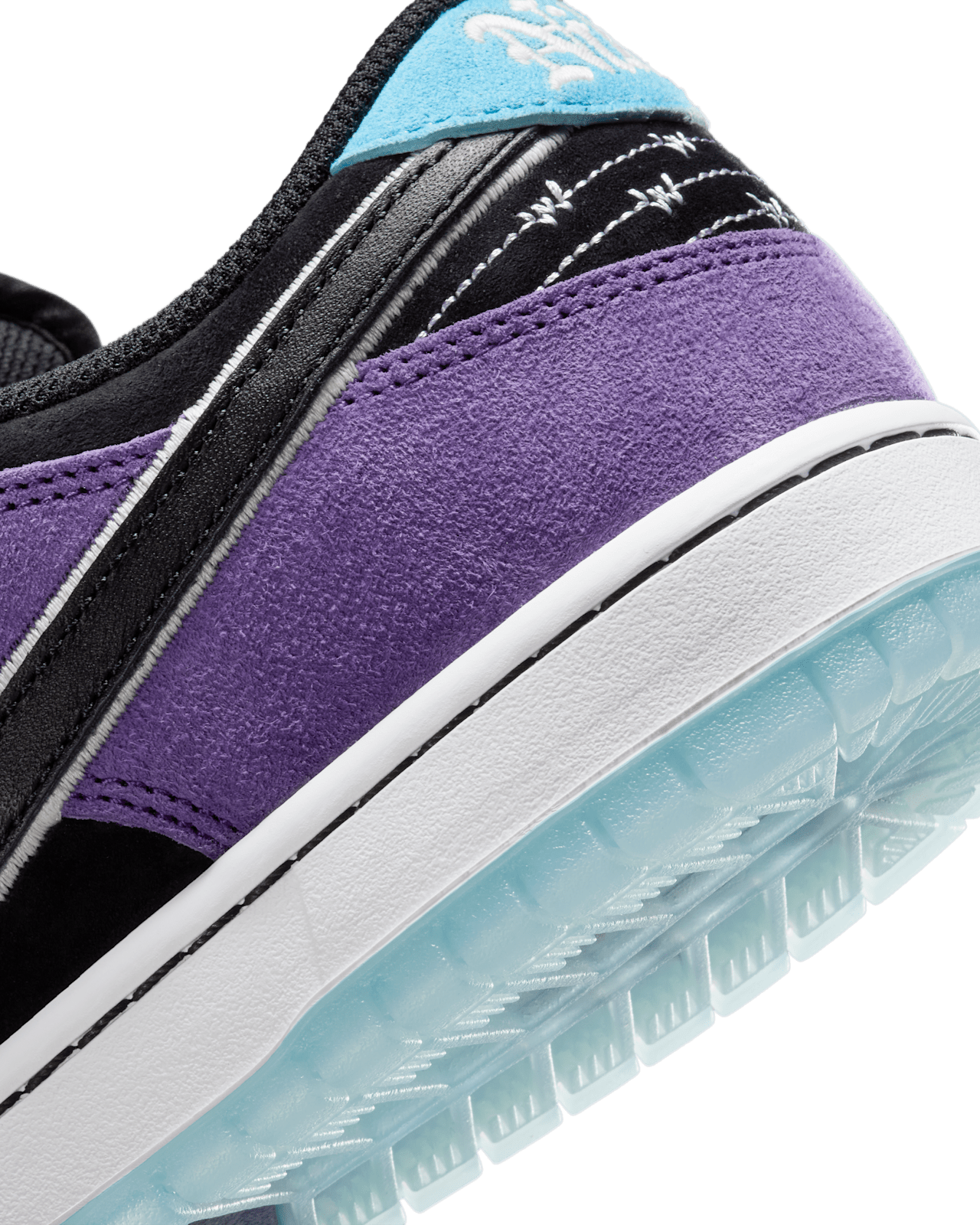 nike sb dunk low pro purple black white