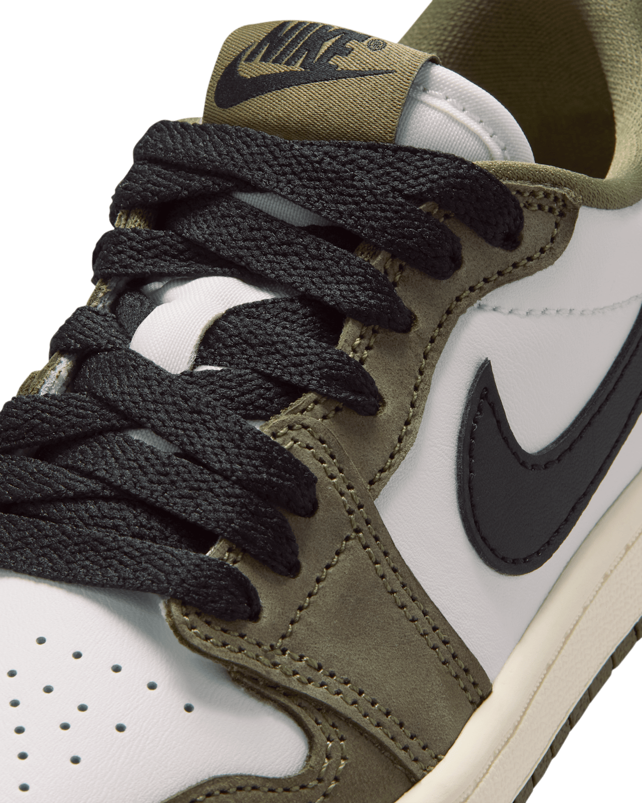 Little Kids' Jordan 1 Low 'Medium Olive and Summit White' (HQ6996-200)