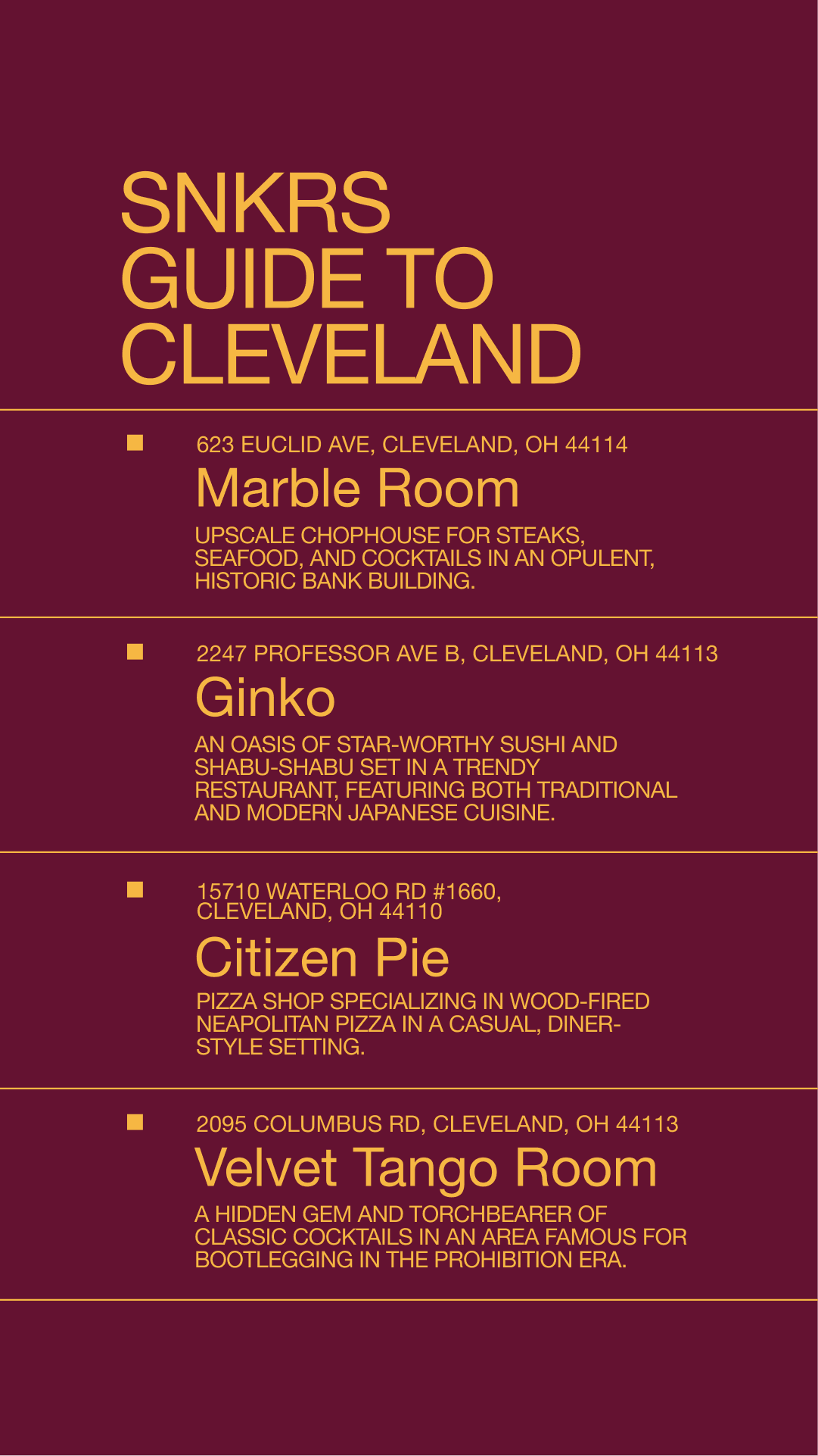 SNKRS Guide to Cleveland 