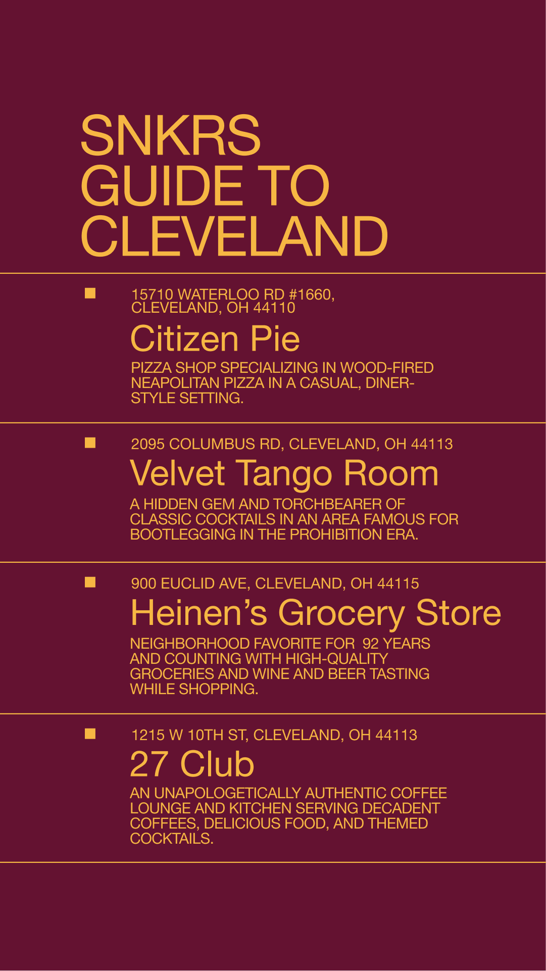 SNKRS Guide to Cleveland 