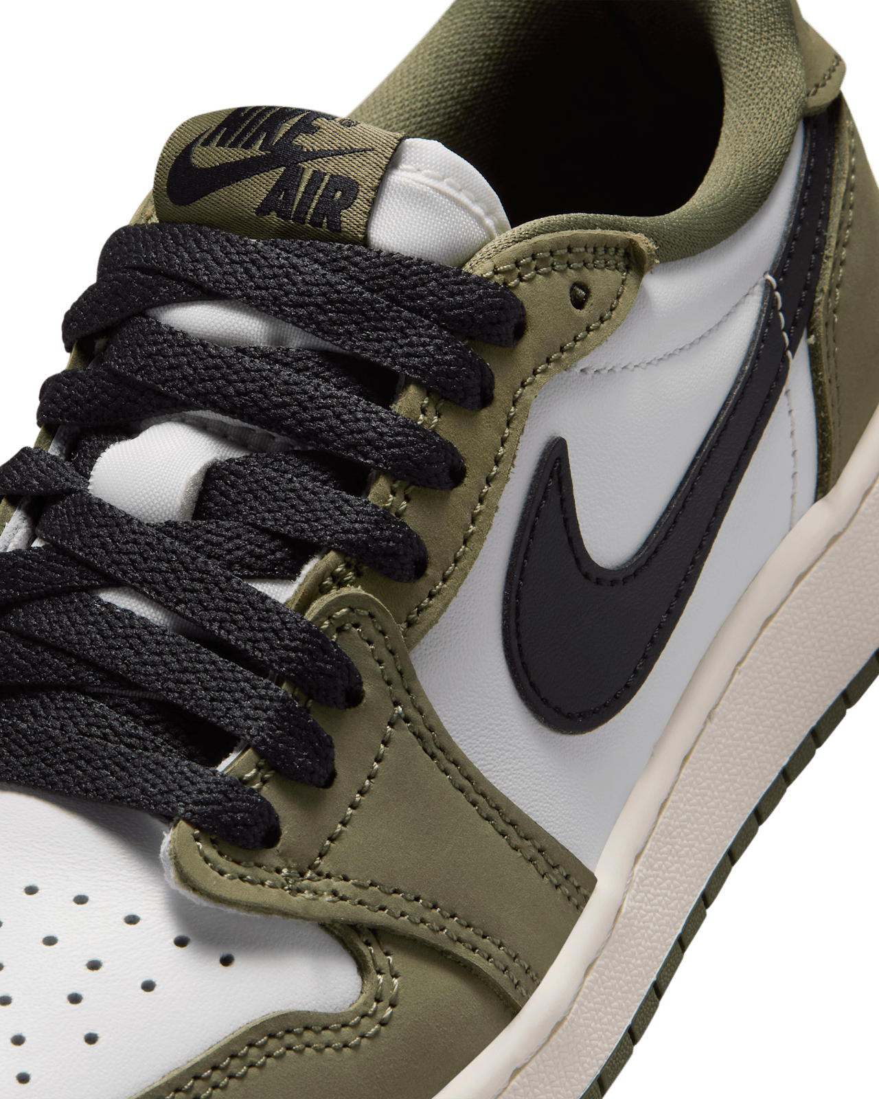 Big Kids' Air Jordan 1 Low 'Medium Olive and Summit White' (HQ6999-200)