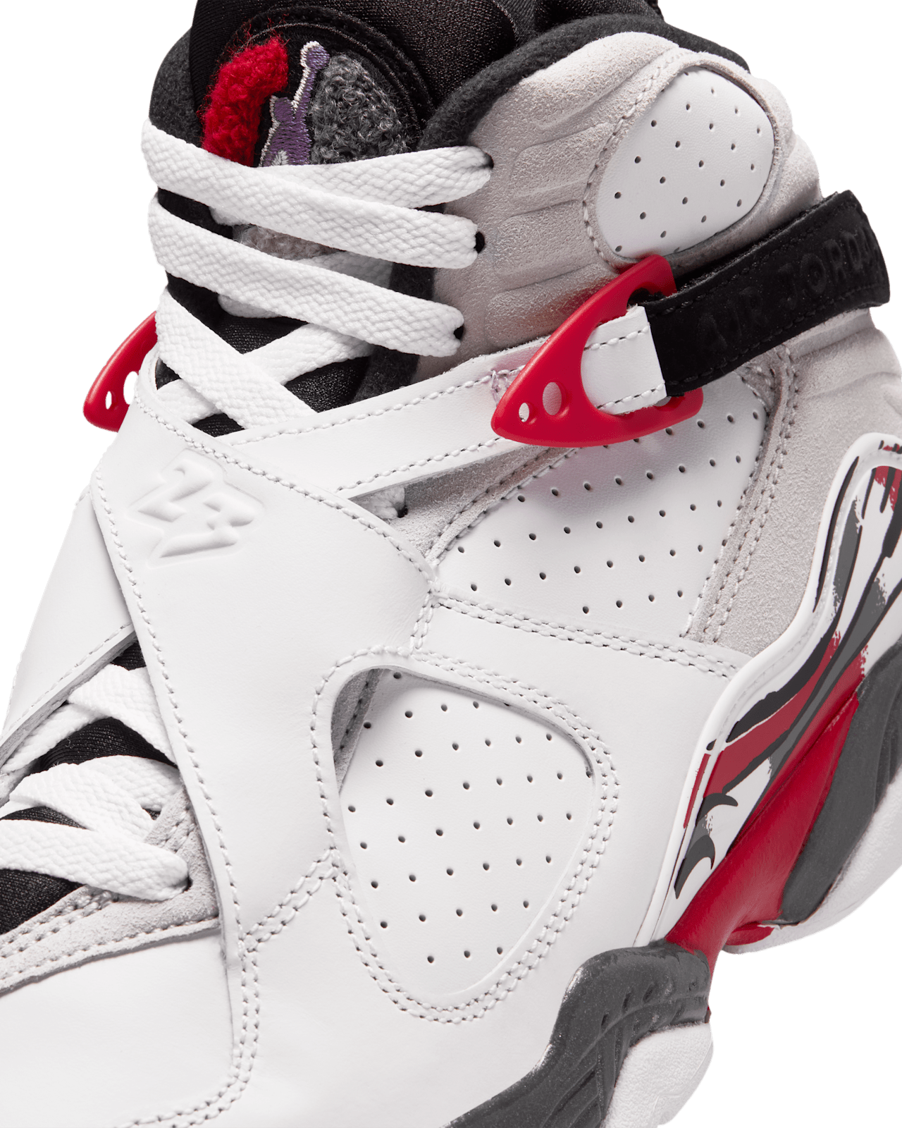 Big Kids' Air Jordan 8 'White and True Red' (305368-100)