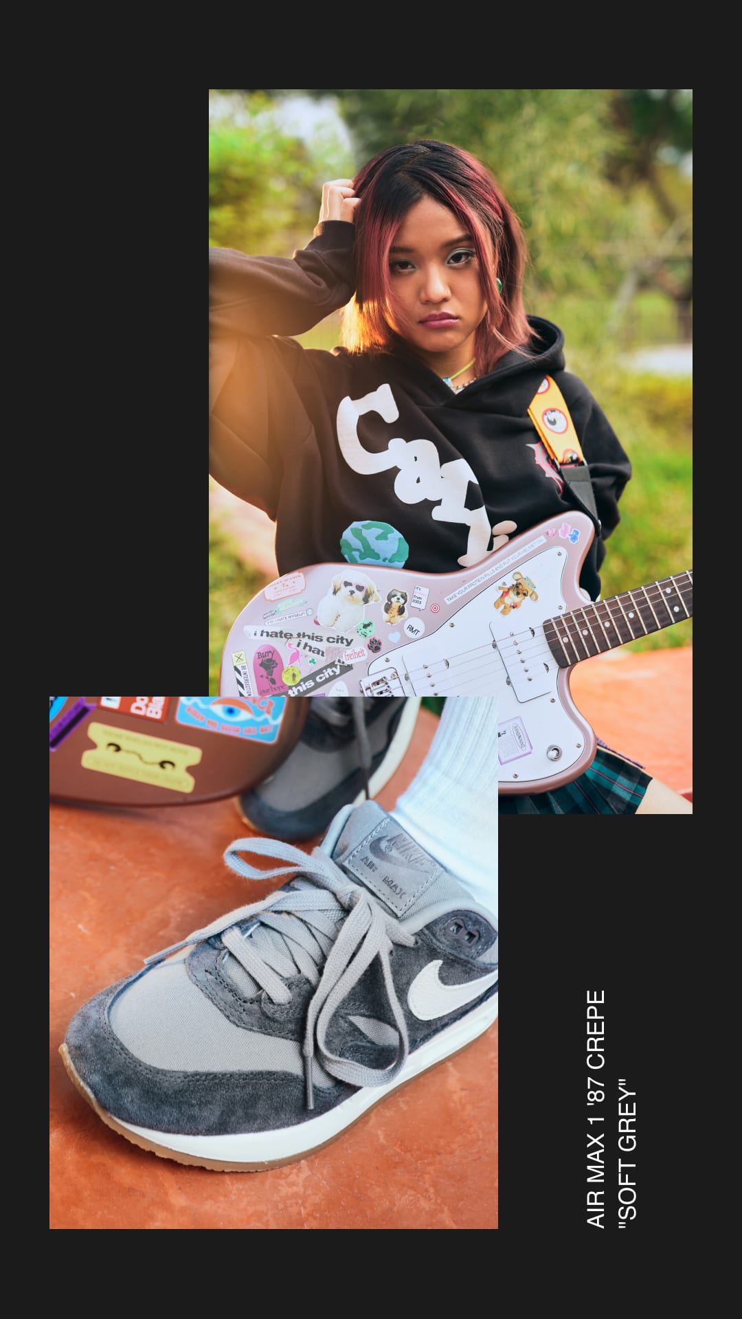 SNKRS 風格: Air Max 1 ‘87 Crepe “Soft Grey”