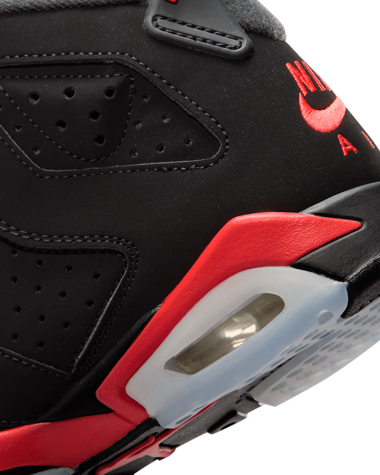 Big Kids' Air Jordan 6 Retro 'Infrared Salesman' Black and Light Crimson (IQ1275-001)