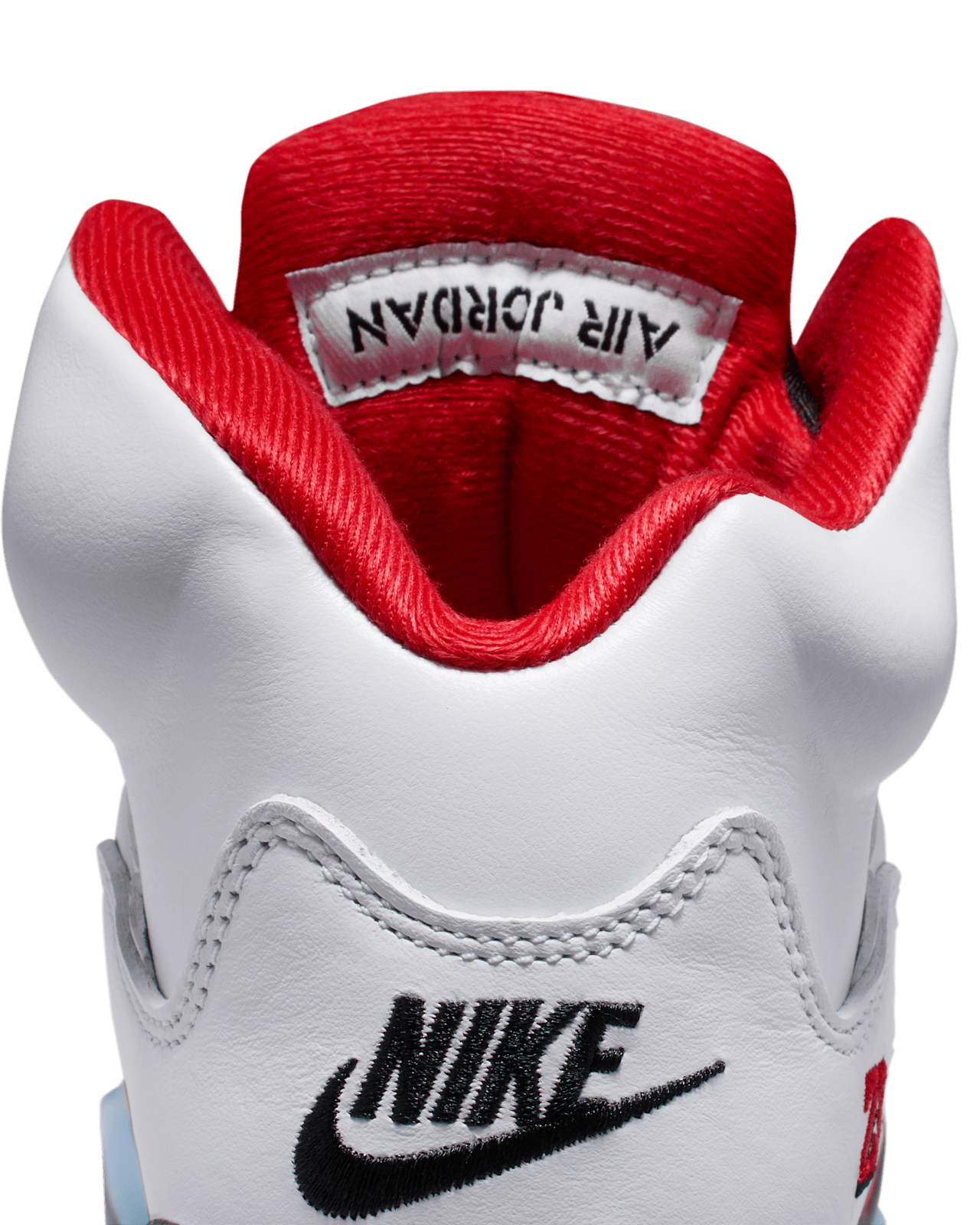 Big Kids' Air Jordan 5 'Fire Red' "Black Tongue" (HQ7980-101)