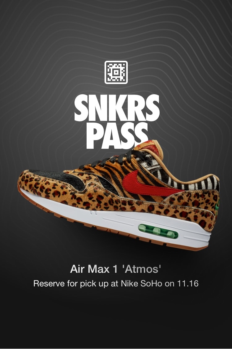 Nike Air Max 1 Atmos SNKRS Pass SoHo. Nike SNKRS