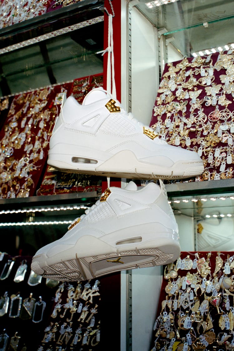 Jordan 4s white and gold hotsell