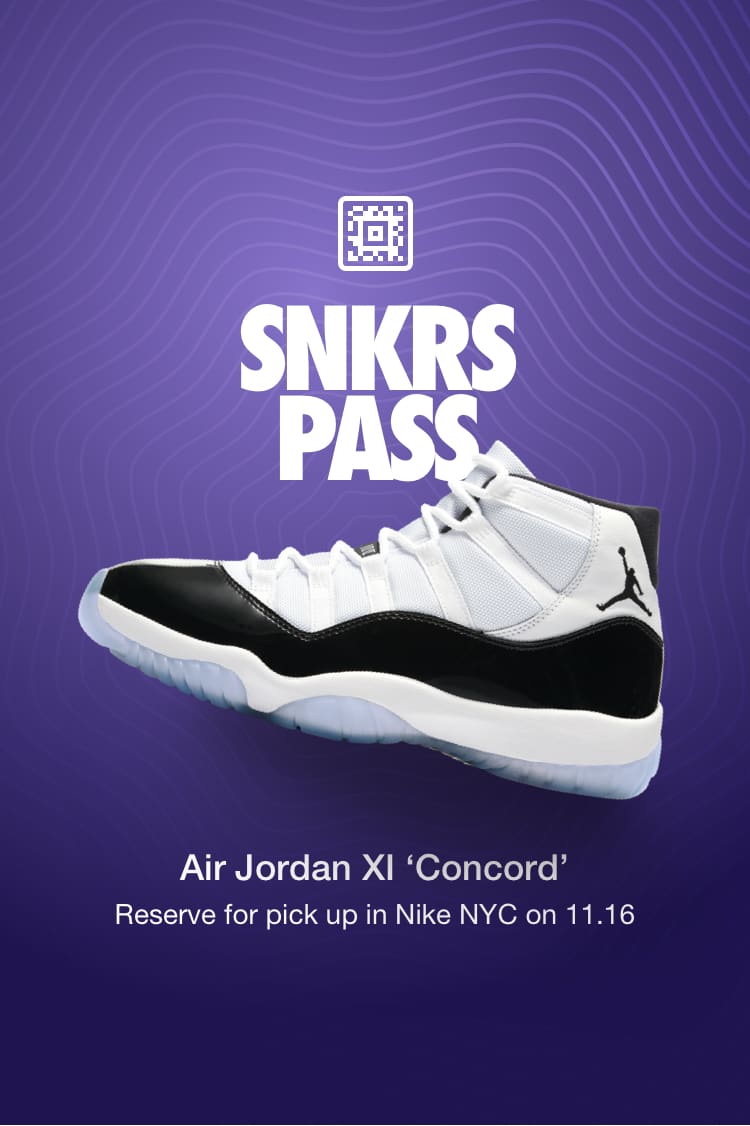 Air Jordan 11 'Concord' SNKRS Pass Nike NYC