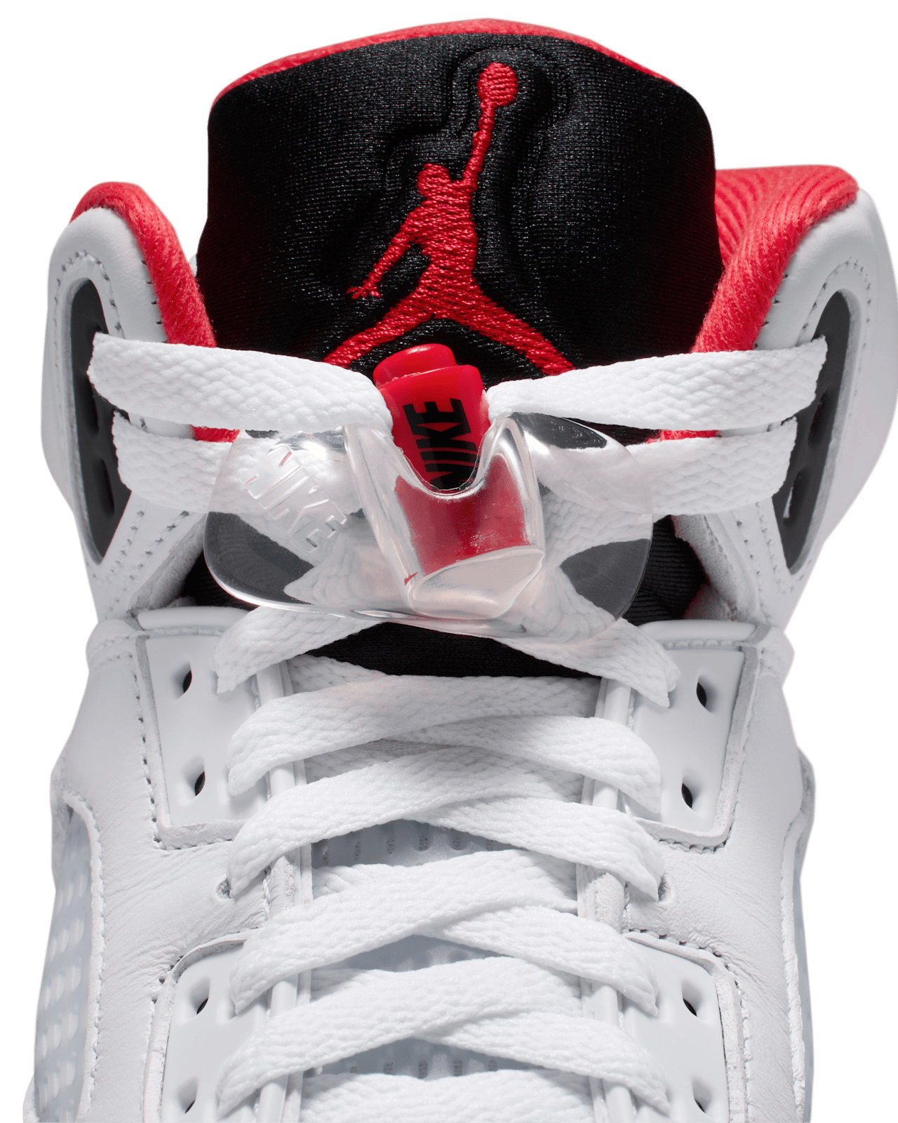 Big Kids' Air Jordan 5 'Fire Red' "Black Tongue" (HQ7980-101)