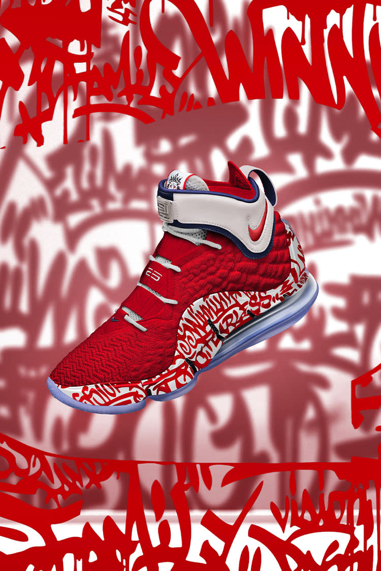 LeBron 17 'Graffiti Fire Red' Release Date 