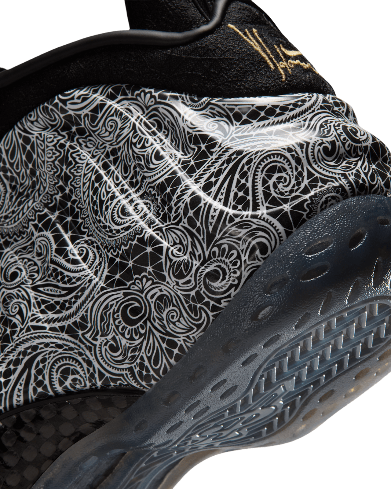 Air Foamposite One x Victor Solomon 'Black and Metallic Gold' (IR2077-001) Release Date