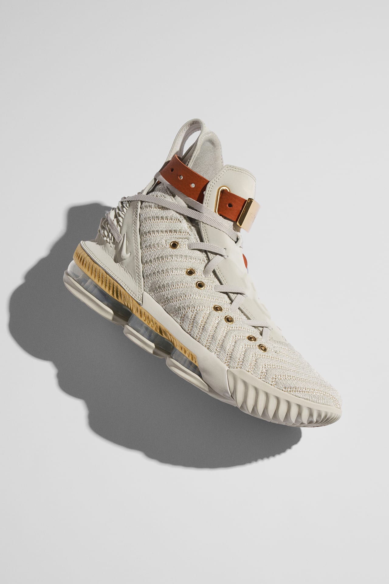 Lebron 16 shoes white and gold online