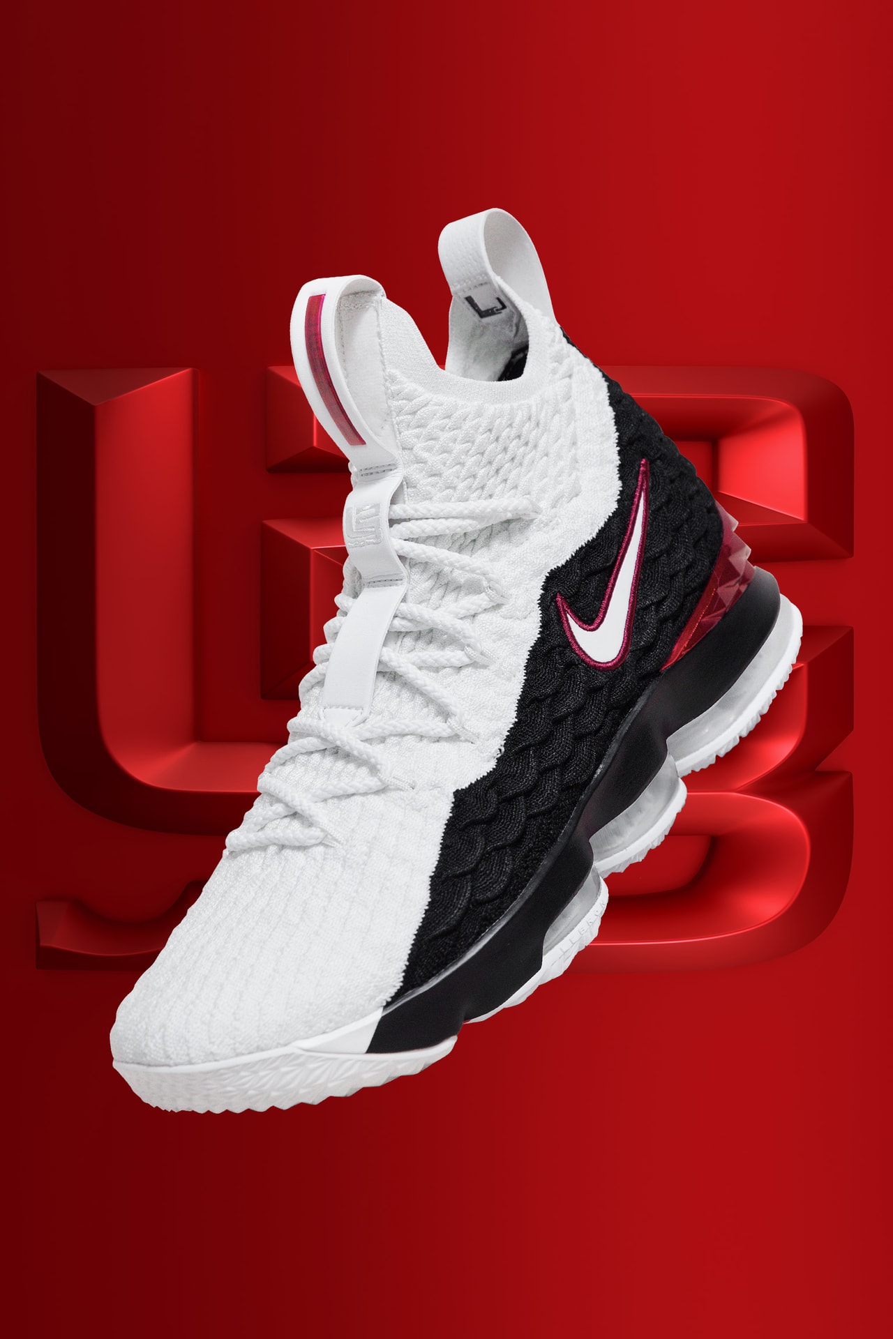 Lebron 15 white and red on sale