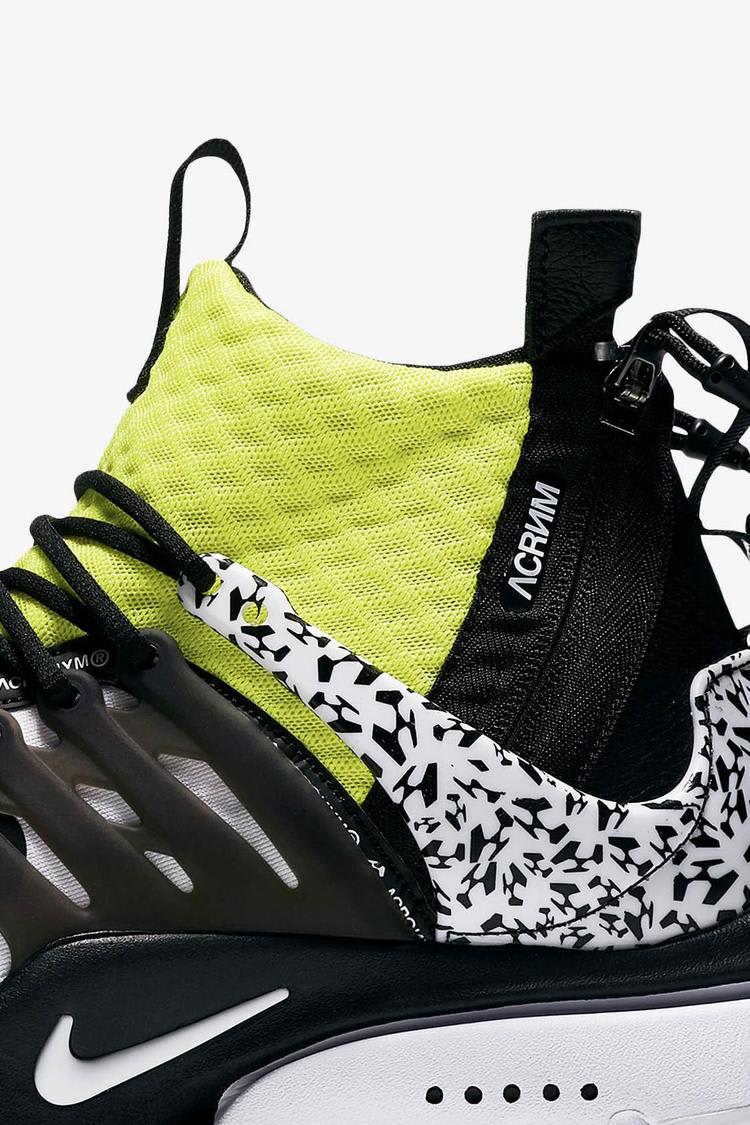 Air Presto Mid Utility X Acronym 'White & Black & Dynamic Yellow' Release Date