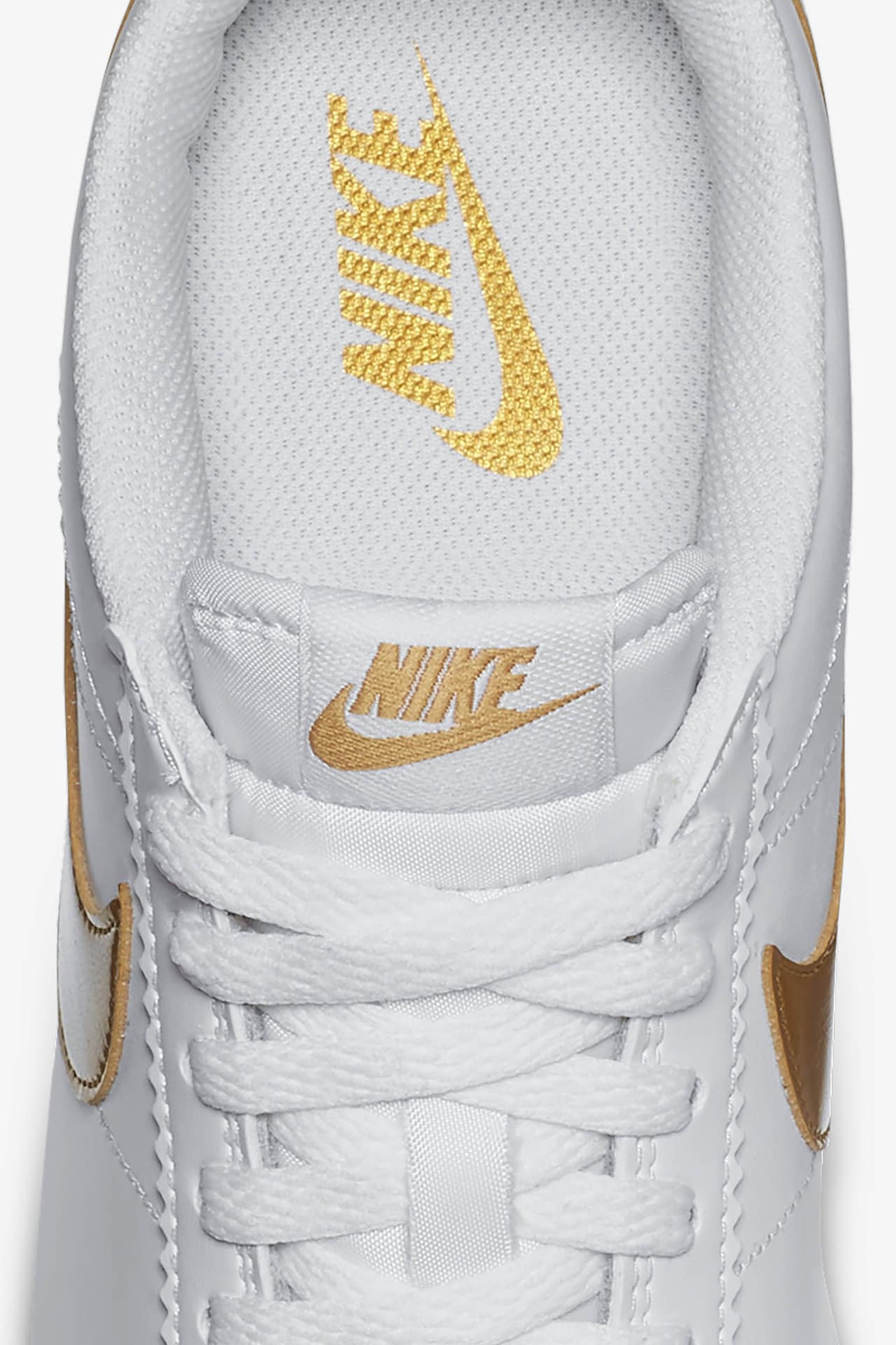 Women s Nike Classic Cortez White Metallic Gold Nike SNKRS
