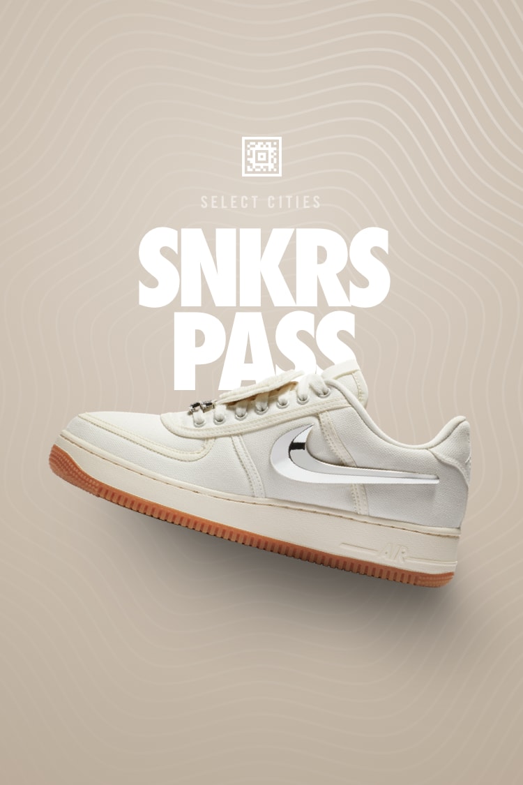 Nike Air Force 1 Low Travis Scott SNKRS Pass Select Cites. Nike SNKRS