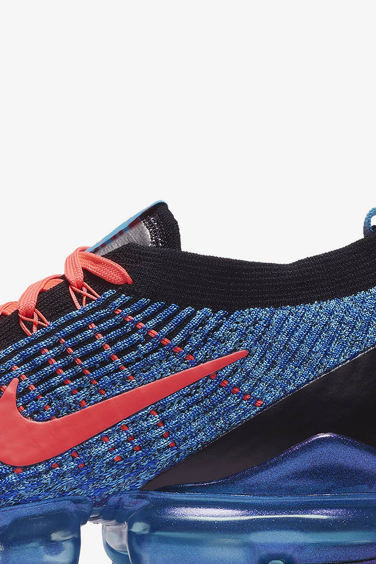 Nike Air VaporMax Flyknit 3 Blue Fury Flash Crimson Release Date. Nike SNKRS