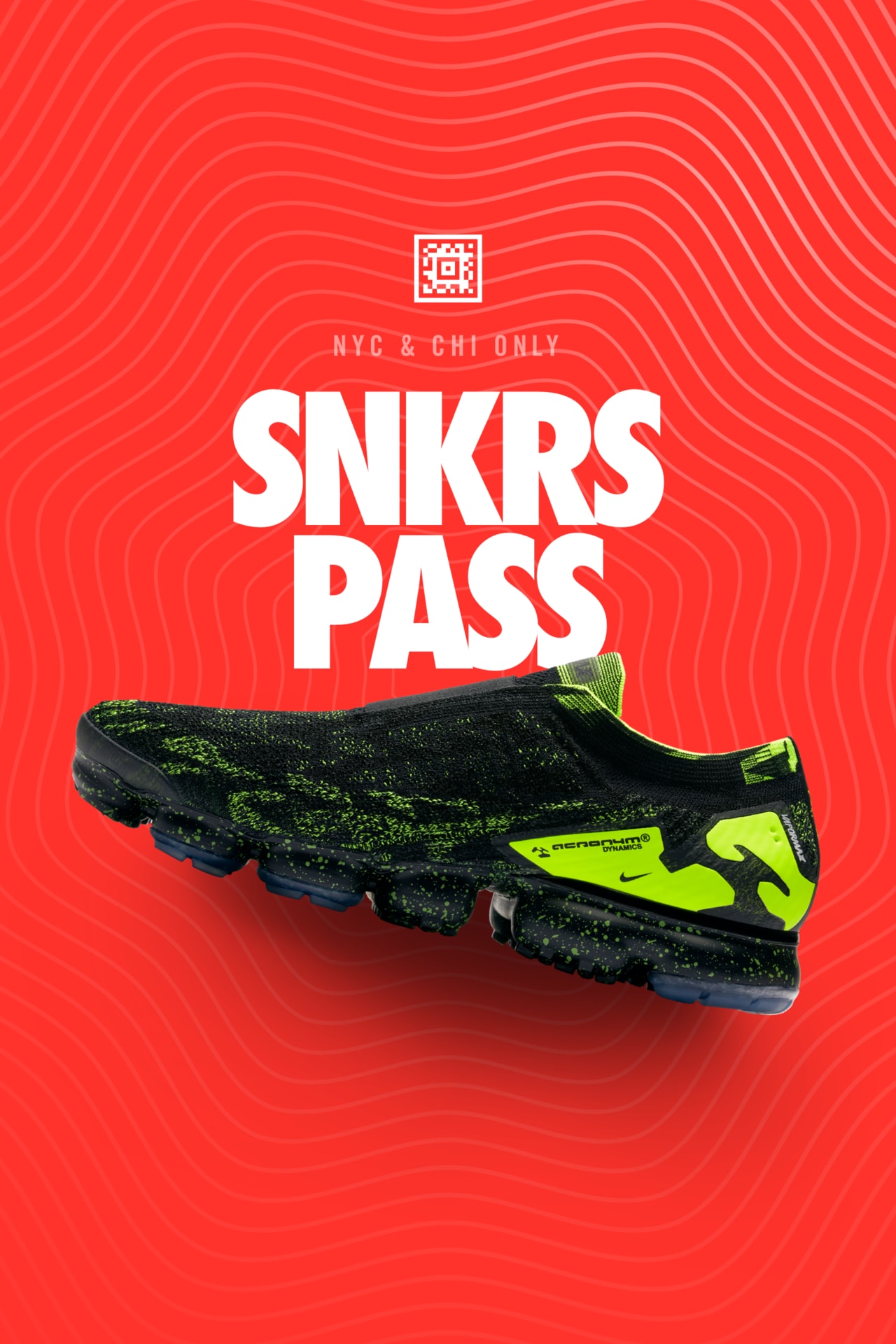 Nike Air Vapormax Moc 2 x Acronym 'Black & Volt' SNKRS Pass NYC & Chicago