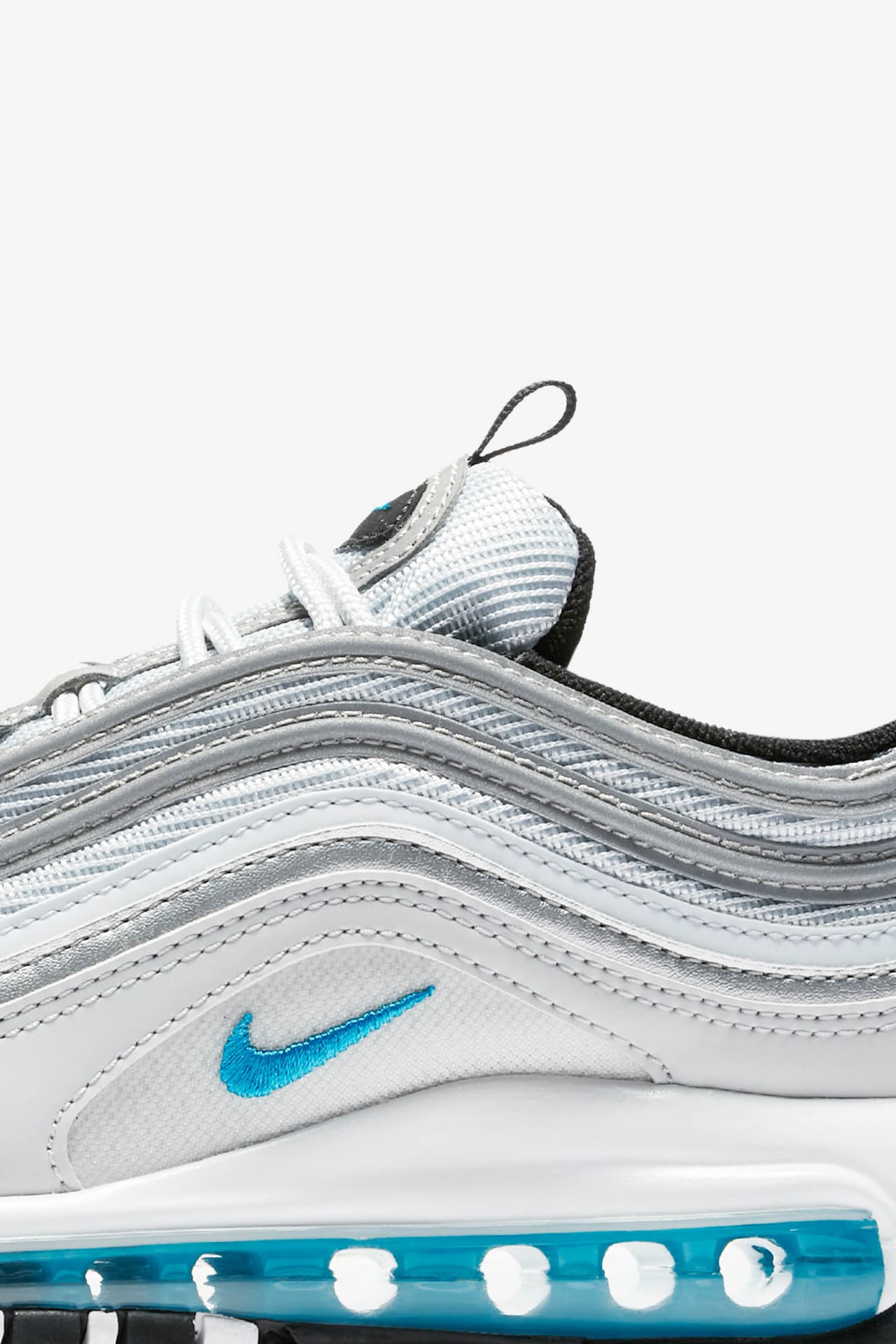 Women s Air Max 97 Pure Platinum Metallic Silver Marina Blue Release Date. Nike SNKRS