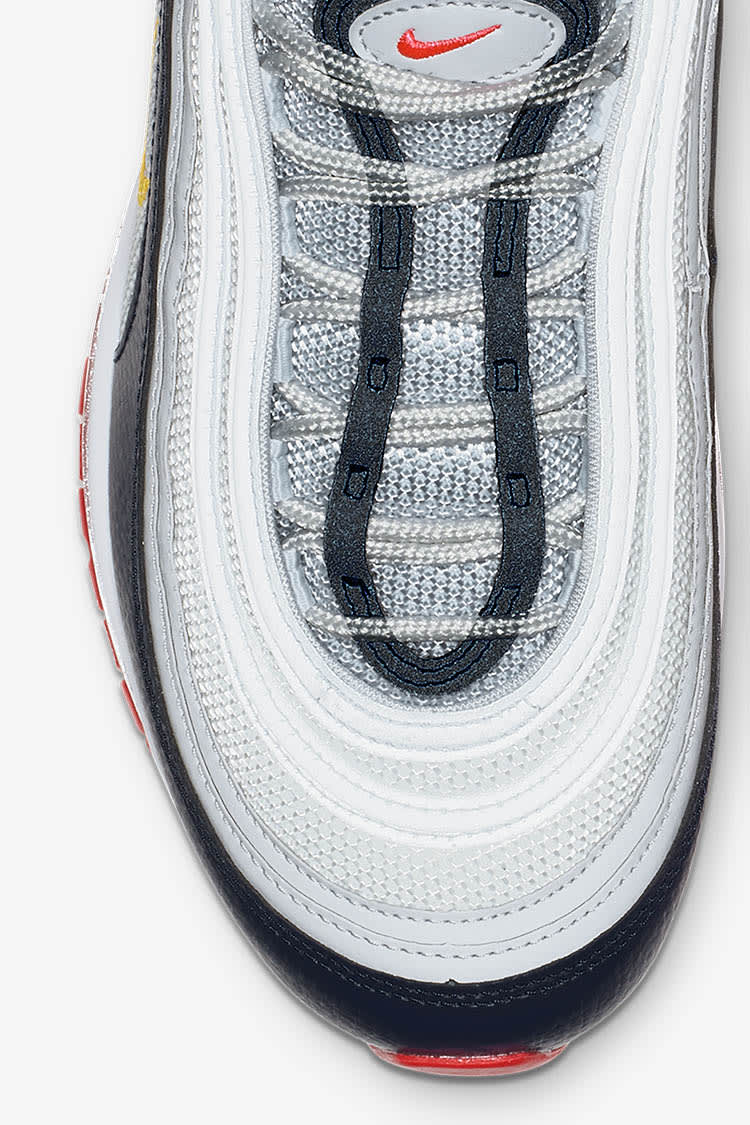 Womens Air Max 97 'Pure Platinum & Midnight Navy & Laser Orange' Release Date