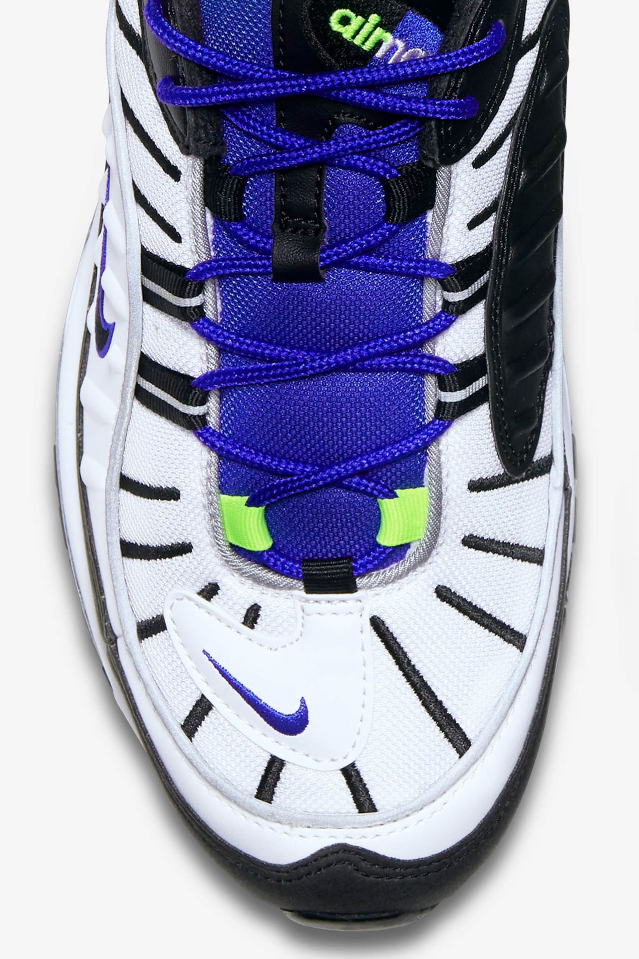 Air max 98 white black racer blue volt on sale