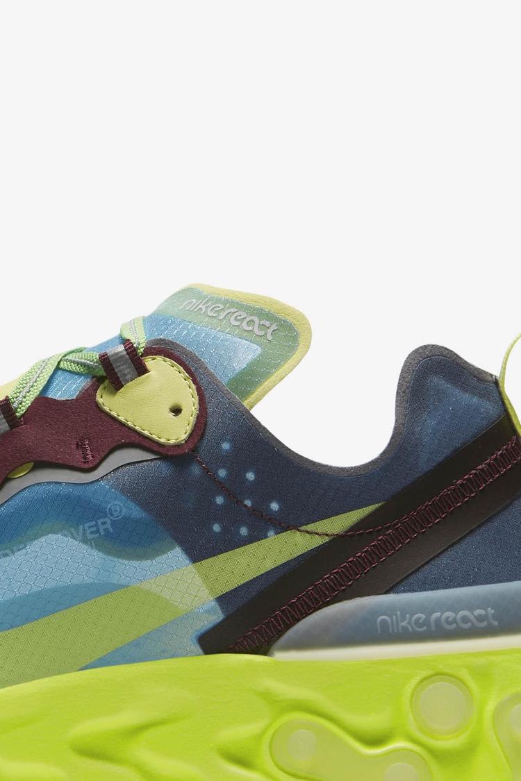 Nike React Element 87 Undercover 'Lakeside & Electric Yellow' Release Date