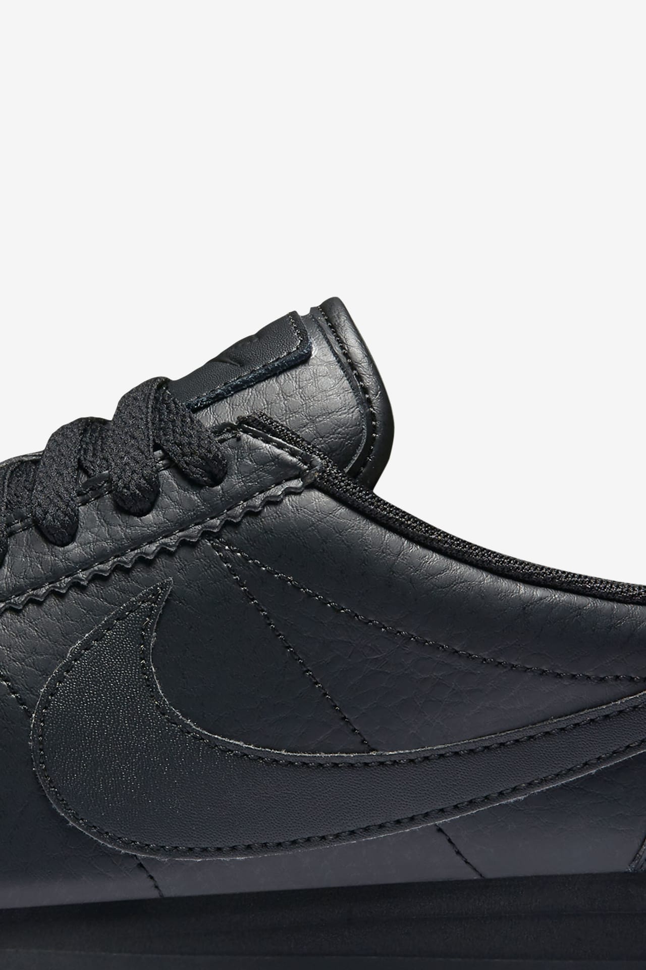 Women s Nike Classic Cortez Premium Triple Black Nike SNKRS