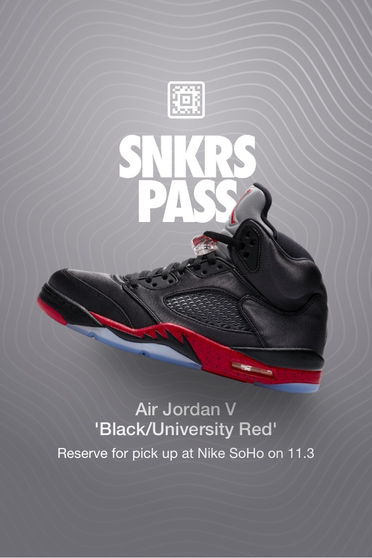 Air Jordan 5 'Black & University Red' SNKRS Pass SoHo