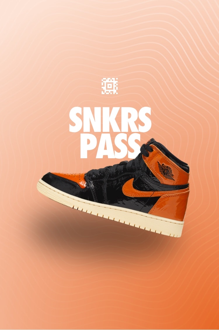 【NIKE公式】SNKRS PASS ジュニア エア ジョーダン 1 'BLACK/ORANGE'