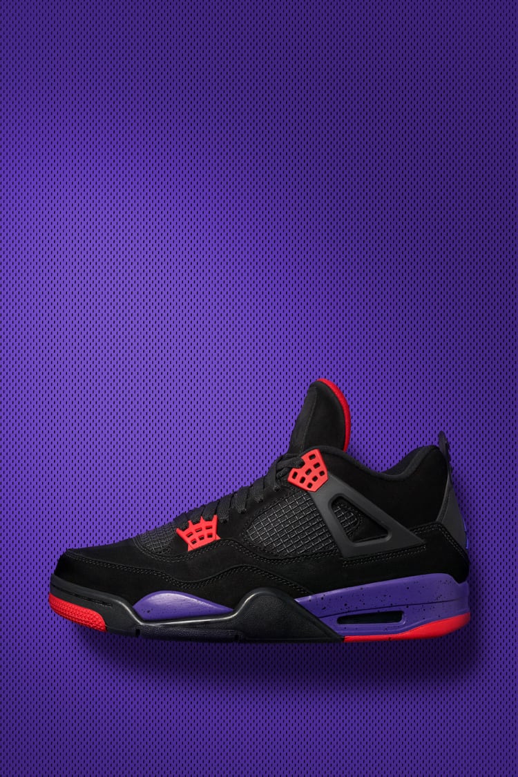 jordan 4 black purple green