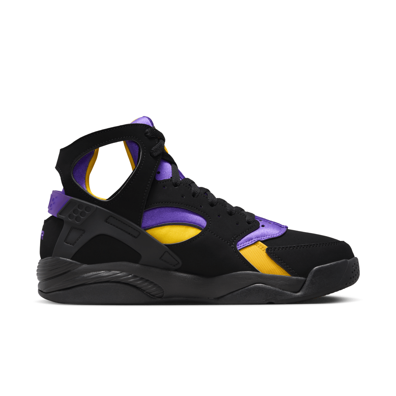 Fecha de lanzamiento del Air Flight Huarache "Black and Varsity Purple" (FD0188-001)