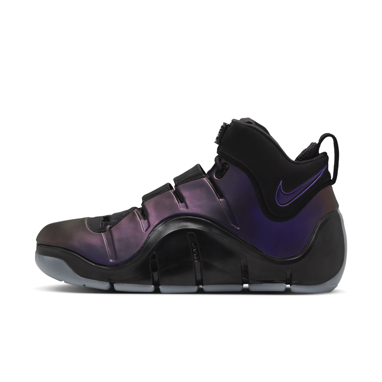 Lanceringsdato for Zoom LeBron IV "Black and Varsity Purple" (FN6251-001)