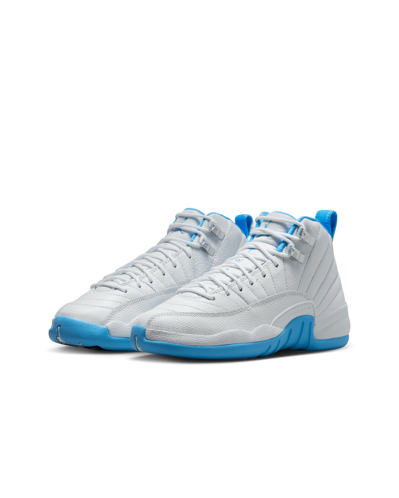 Big Kids' Air Jordan 12 'White and University Blue' (153265-112)