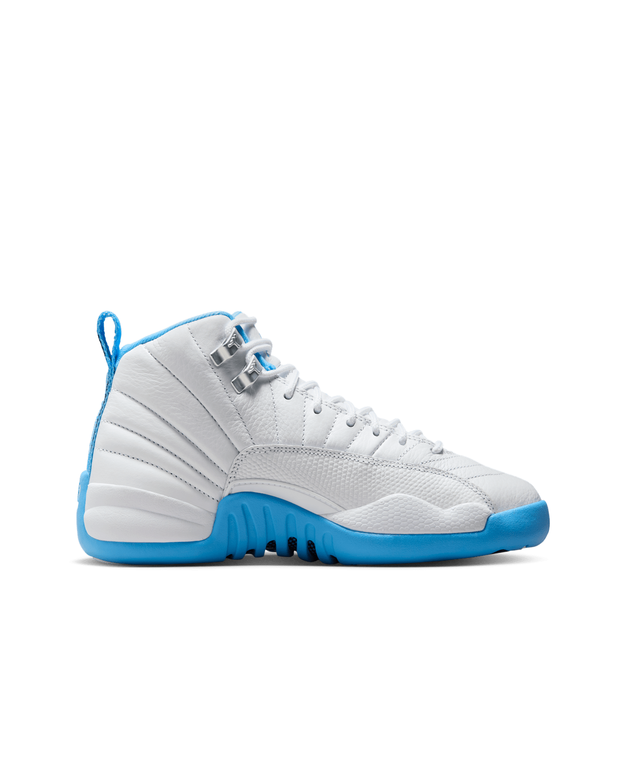 Big Kids' Air Jordan 12 'White and University Blue' (153265-112)