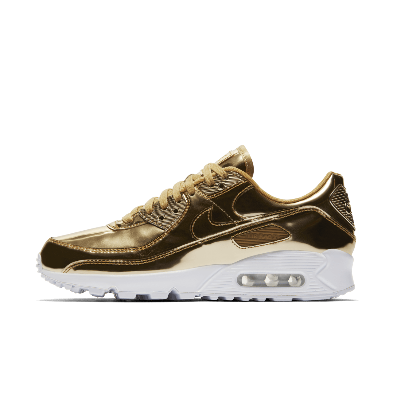 Nike shoes with gold logo hotsell